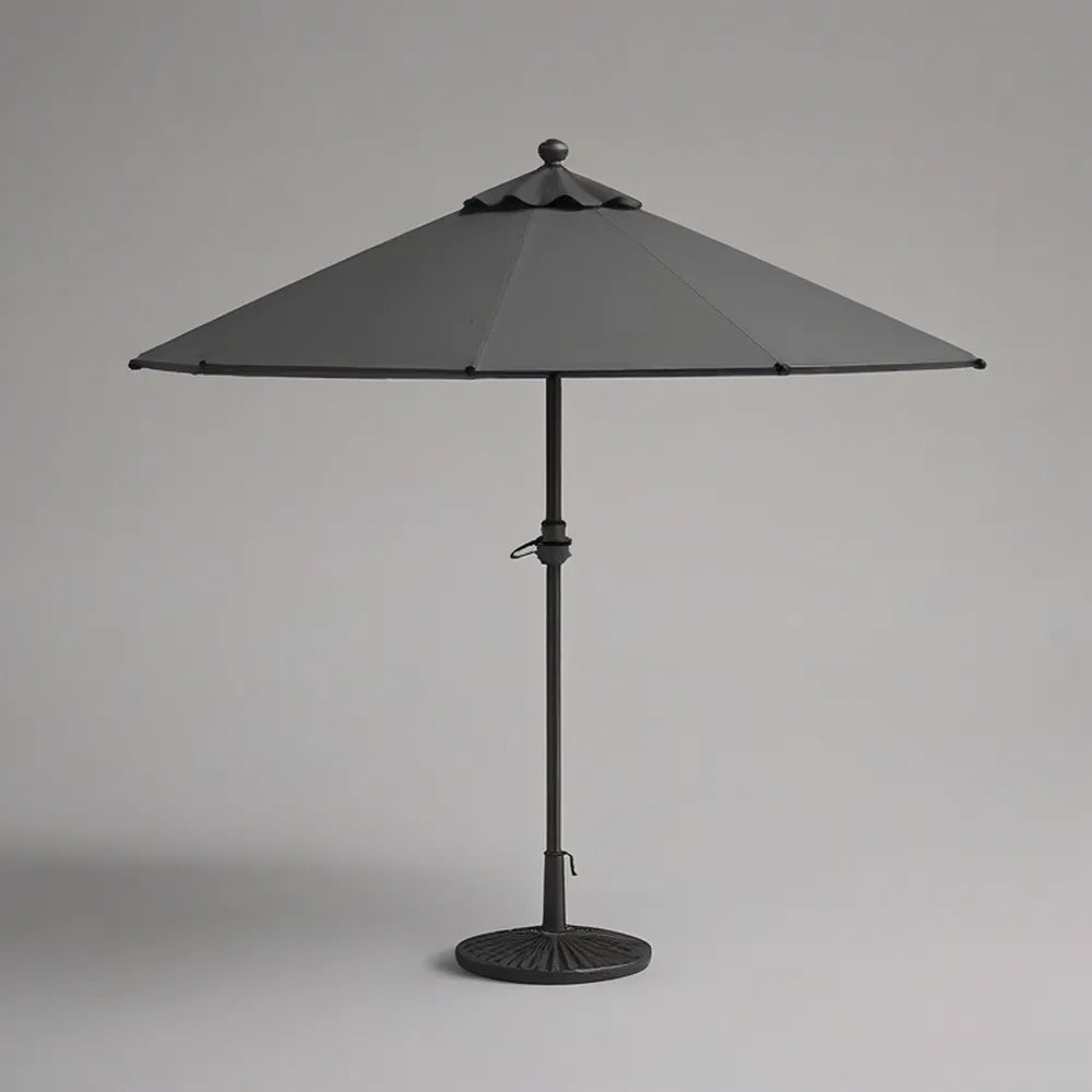 Guarda-sol de jardim octogonal em poliéster cinzento e aço preto, Ø 250 cm