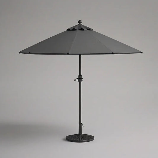 Guarda-sol de jardim octogonal em poliéster cinzento e aço preto, Ø 250 cm