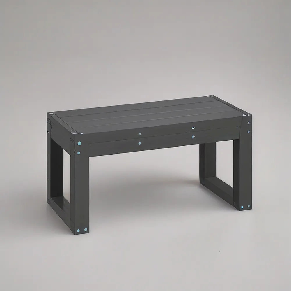 Banco de Jardim Retangular em Aço Preto 120 x 40 x 45 cm