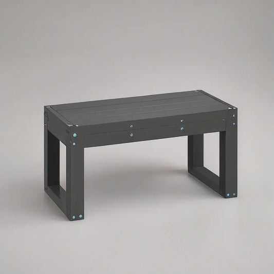 Banco de Jardim Retangular em Aço Preto 120 x 40 x 45 cm